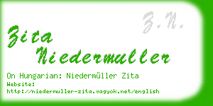 zita niedermuller business card